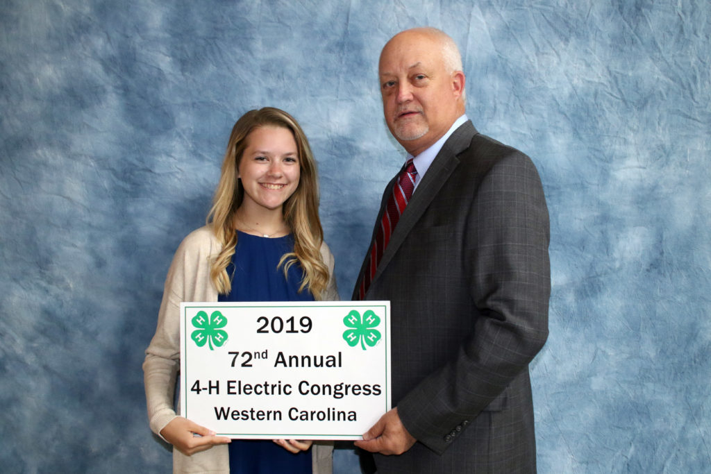 Rachel Wilson from Cabarrus County 4-H is recognized for her Electric Project at the 2019 4-H Electric Congress. 