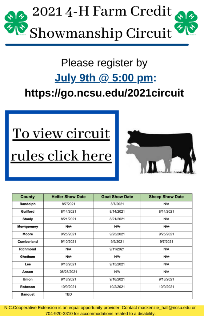 2021 4-H Farm Credit Showmanship Circuit