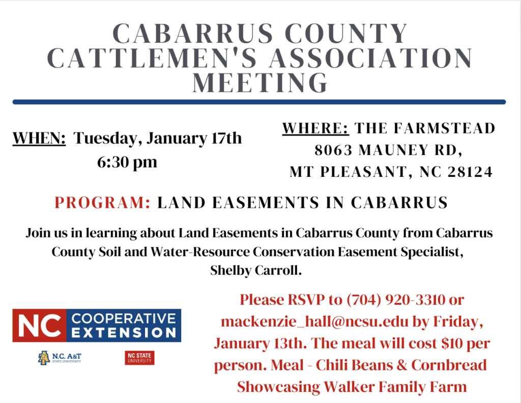 Cabarrus County Cattlemen's Association Meeting Tuesday, January 17⋅6:30 – 7:30 p.m.