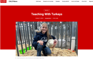 image of news article, 'teaching with turkeys'