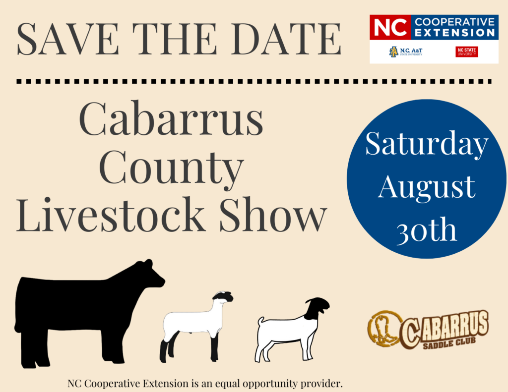 Save the Date, Cabarrus County Livestock Show